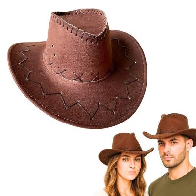 Chapéu de Cowboy Adulto Western Suede Marrom Escuro Extra Festas
