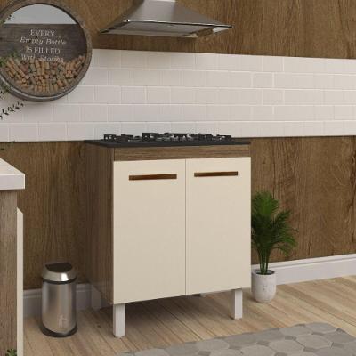 Balcão de Cozinha Fabi 2 Portas 1 Prateleira MDP 75CM Off White Mobília Decor