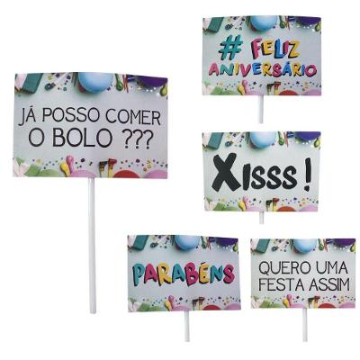 Kit 10 Plaquinhas de Aniversário com Frases 16x24CM Extra Festas