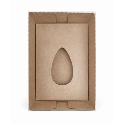 Caixa Ovo de Colher Papel Kraft com Tampa e Suporte 250g a 750g