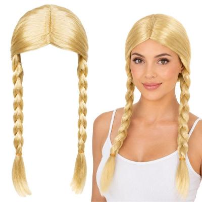 Peruca Loira com Tranças Fantasia Princesa 60CM Extra Festas