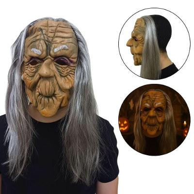 Máscara de Látex Bruxa Velha Realista Xamã Halloween Extra Festas