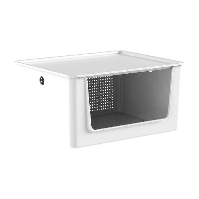 Cesto com Tampa para Lavanderia Flow 16L Organizador Empilhável Branco Ou