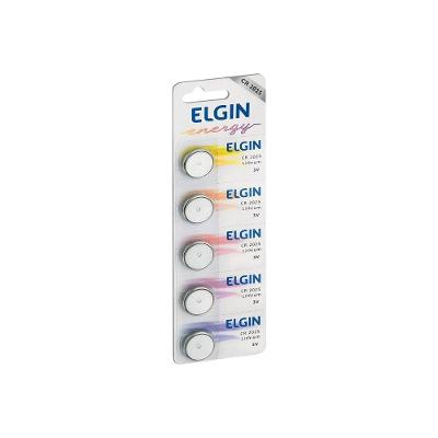 Bateria de Lithium Botão Elgin CR2025 3V 5 Unidades