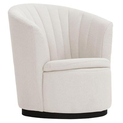 Poltrona Évora Decorativa Base Fixa Poliéster Off White Evora