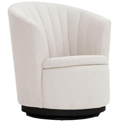 Poltrona Giratória Évora Decorativa Poliéster Off White Evora