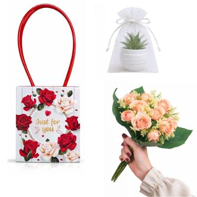 Buquê de Flores Artificiais Rosas Salmão com Mini Suculenta Extra Festas