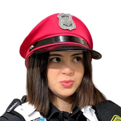 Quepe Policial Rosa Adulto com Emblema Poliéster Extra Festas