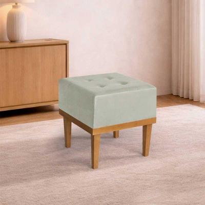 Puff Quadrado MM-33 Banqueta Espuma Acquablock Bege Estofados Martins