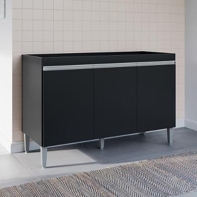 Balcão Gabinete Manu 3 Portas sem Tampo MDP 120CM Preto Desk Design