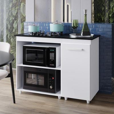 Balcão para Cooktop Soraia 1 Porta MDP 114CM Branco Desk Design