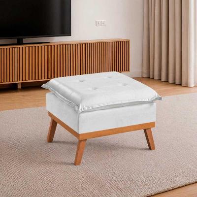 Puff Quadrado MM-35 Pillow Acquablock Cinza Claro Estofados Martins