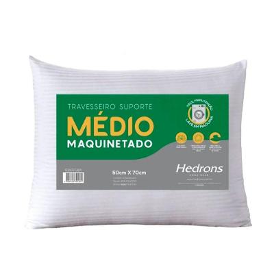 Travesseiro Maquinetado Suporte Médio 50x70CM Fibra Siliconada Branco Hedrons