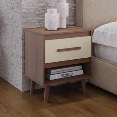 Mesa de Cabeceira Cami 1 Gaveta MDP Retrô Off White Desk Design