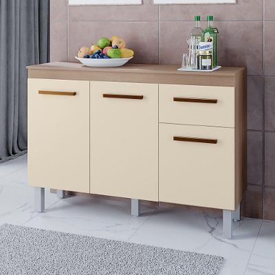 Balcão Gabinete para Pia Vic 3 Portas MDP 118CM Off White Desk Design