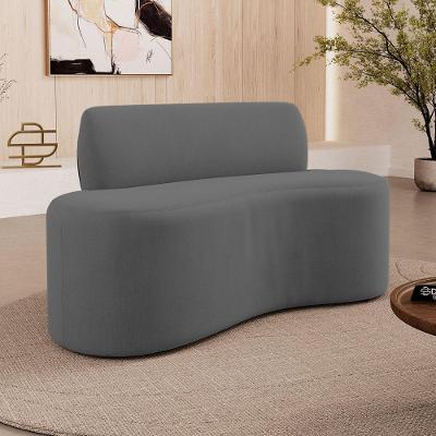 Sofá Sora 2 Lugares 100CM Cinza Suede Desk Design