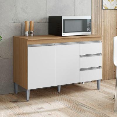 Balcão Gabinete Andréia 2 Portas 1 Prateleira MDP 120CM Amêndoa Desk Design