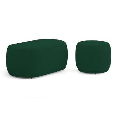 Kit 02 Puffs Decorativos Orgânicos Molly Bouclê Verde Desk Design