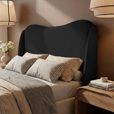 Cabeceira Luma King Size no Box Estofada Bouclê Preto Desk Design