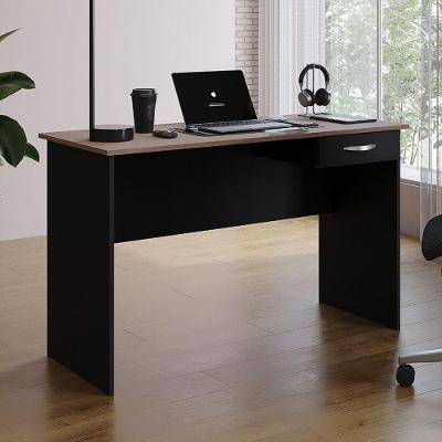 Mesa de Escritório Kick Moderno 1 Gaveta MDP 120CM Savana Preto