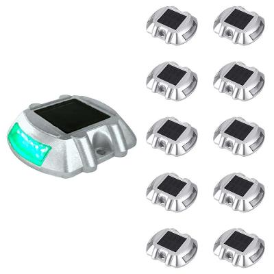Kit 10 Tachas Solares SU-RUA2 LED Verde IP68 Cinza Leva Pra Casa