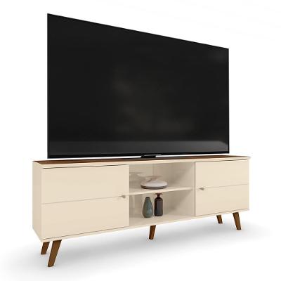 Rack Bancada Aracaju para TV 75" 180CM MDF-MDP Off White Canela Möbler