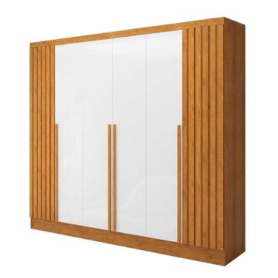 Guarda Roupa Casal Mavie 6 Portas de Bater 4 Gavetas Ripado Natura-Off