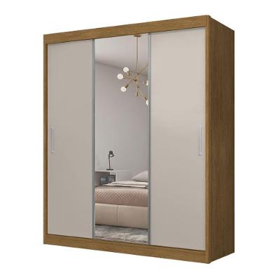 Guarda Roupa Casal Duda 3 Portas de Correr 4 Gavetas MDP Nature-Off