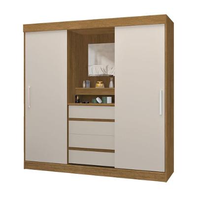 Guarda Roupa Casal Raissa 2 Portas 4 Gavetas MDP Nature-Off J&A Móveis