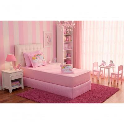Jogo de Lençol Solteiro Infantil Sonho 3 Peças Microfibra Rosa 100% Poliéster Deccoralle