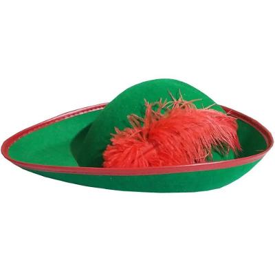 Chapéu Tirolez Alemão de Feltro Verde e Vermelho Extra Festas