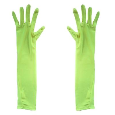 Luva Neon Longa para Fantasias Helanca 40CM Verde Neon Extra Festas