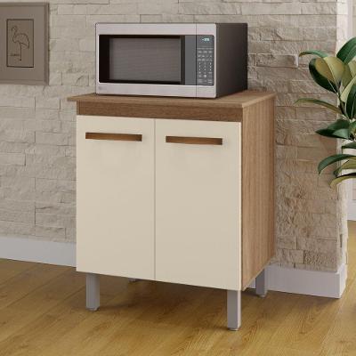 Balcão para Micro-ondas Elen 2 Portas MDP 70CM Off White Desk Design