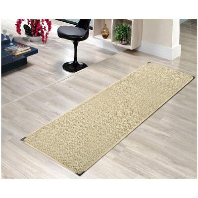 Passadeira KS-89 50cmx150cm Sisal Polipropileno Base Antiderrapante Sala Bege Tapetes Lancer