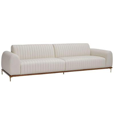 Sofá Molino 3 Lugares 210cm Off White Corino Nexta Casa