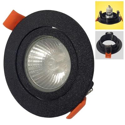 Spot de Embutir Churrasqueira GU10 PETG Resistente Calor Redondo Preto