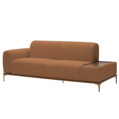 Sofá Molino 3 Lugares com Mesa Auxiliar 180CM Terracota Bouclé
