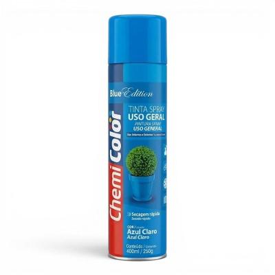 Tinta Spray 400ML Uso Geral Alta Cobertura Azul Claro Chemi Color