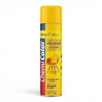 Tinta Spray 400ML Uso Geral Alta Cobertura Amarelo Chemi Color