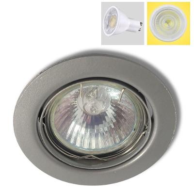 Spot de Embutir Redondo GU10 LED 4,5W Bivolt Branco Frio Silver Decorshop