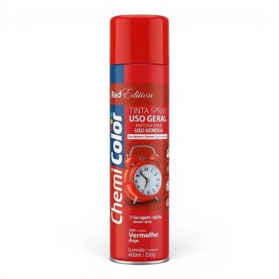 Tinta Spray 400ML Uso Geral Alta Cobertura Vermelho Chemi Color