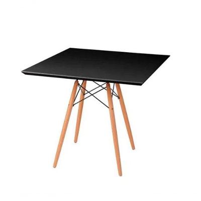 Mesa Jantar Eiffel 4 Lugares Quadrada MDF 80cm Preto Decoreshop