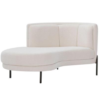 Sofá com Chaise Penélope 2 Lugares 164CM Off White Suede