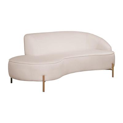 Sofá Curvo Thommy 3 Lugares 180CM Off White Linho