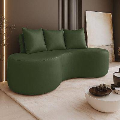 Sofá Benin 2 Lugares 160CM Orgânico Verde Musgo Couro Sintético D'Rossi