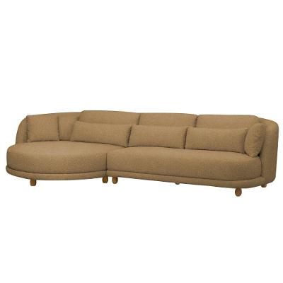 Sofá com Chaise Arizona 5 Lugares 330cm Caramelo Suede Nexta Casa