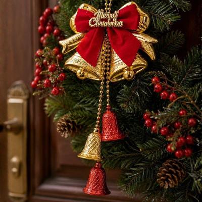 Sino Duplo Decorativo Natal Merry Christmas Vermelho e Dourado 20cm Yangzi