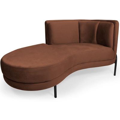 Sofá com Chaise Penélope 2 Lugares 163CM Terracota Veludo