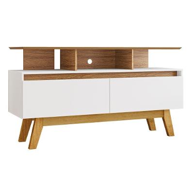 Rack Rubi 1.2 120CM Porta Basculante Pés Palito Cinamomo e Branco