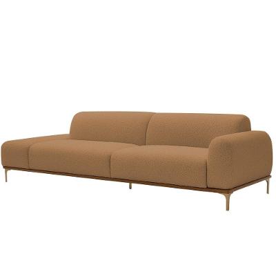 Sofá Unne 3 Lugares 210CM Bouclé Terracota Nexta Casa